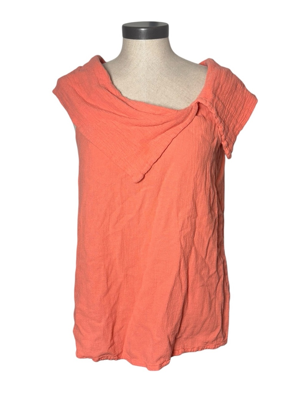 Oh My Gauze Coral 100% Cotton Gauze Cowl Neck Tunic Top Size 1 Draped